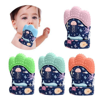 Baby Teether Gloves Squeaky Grind Teeth