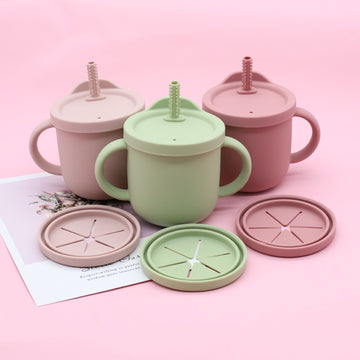 Children's Silicone Drinking  Double Ear Cup